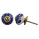 White Navy Blue Hand Painted Knob